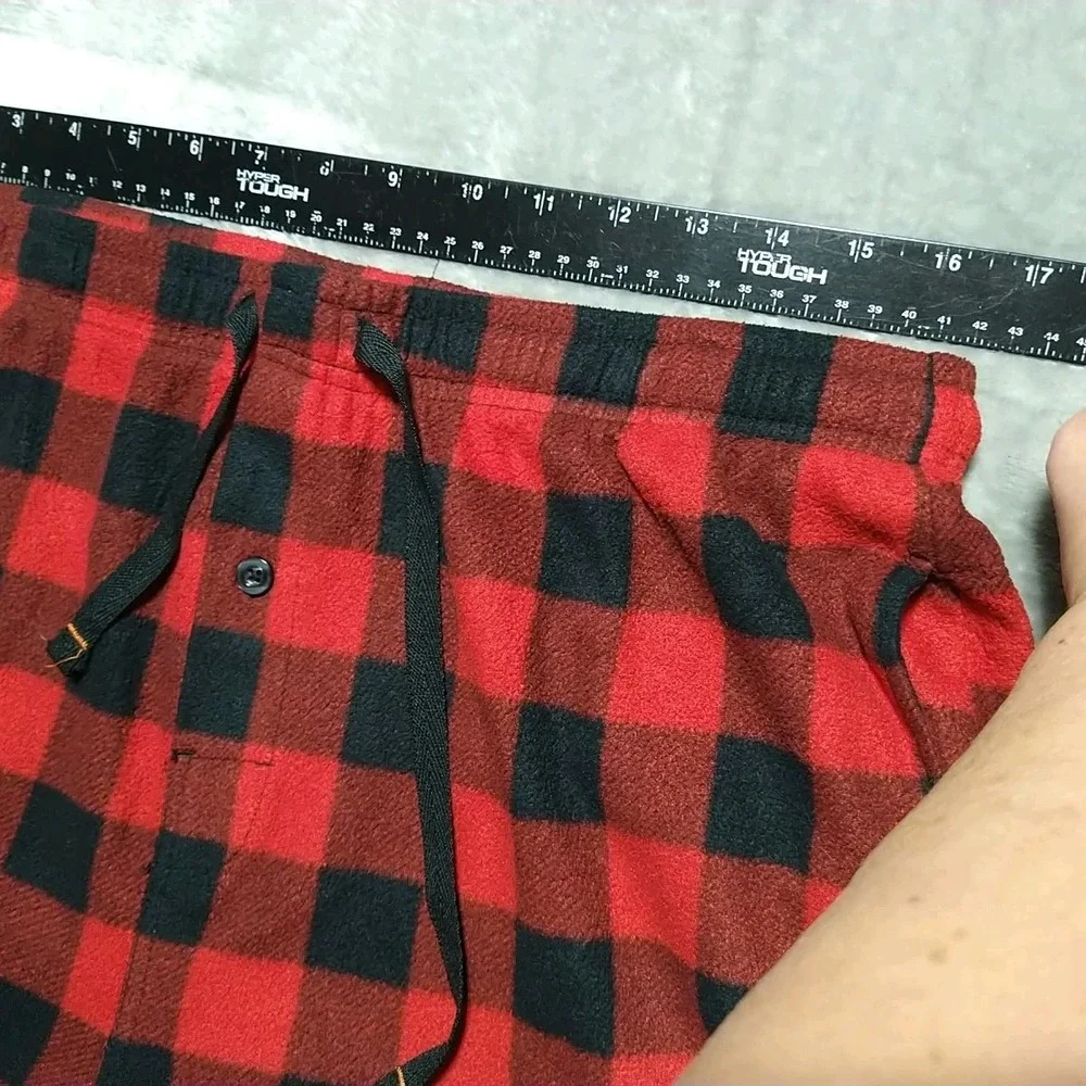 Hawke & Co.‎ Pajama Lounge Pants Men XL Red Plaid Elastic Waist Comfort Warm